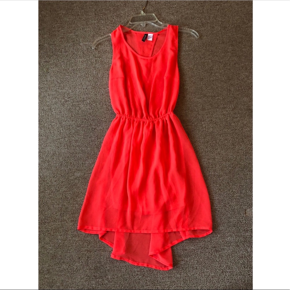H&M Divided Neon Orange Summer Dress Size 2